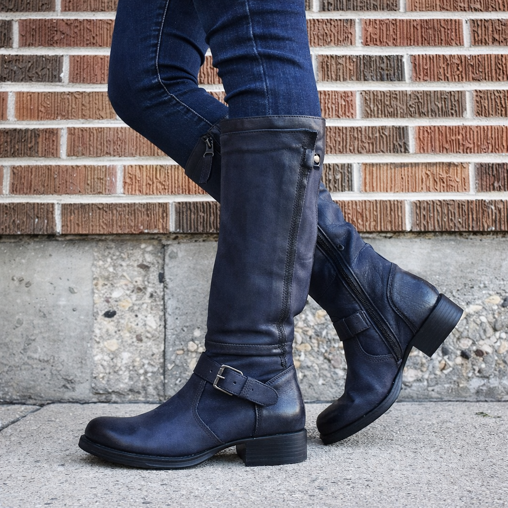 Elizabeth Ainsley High Leg Boot - Round Toe Low Heel