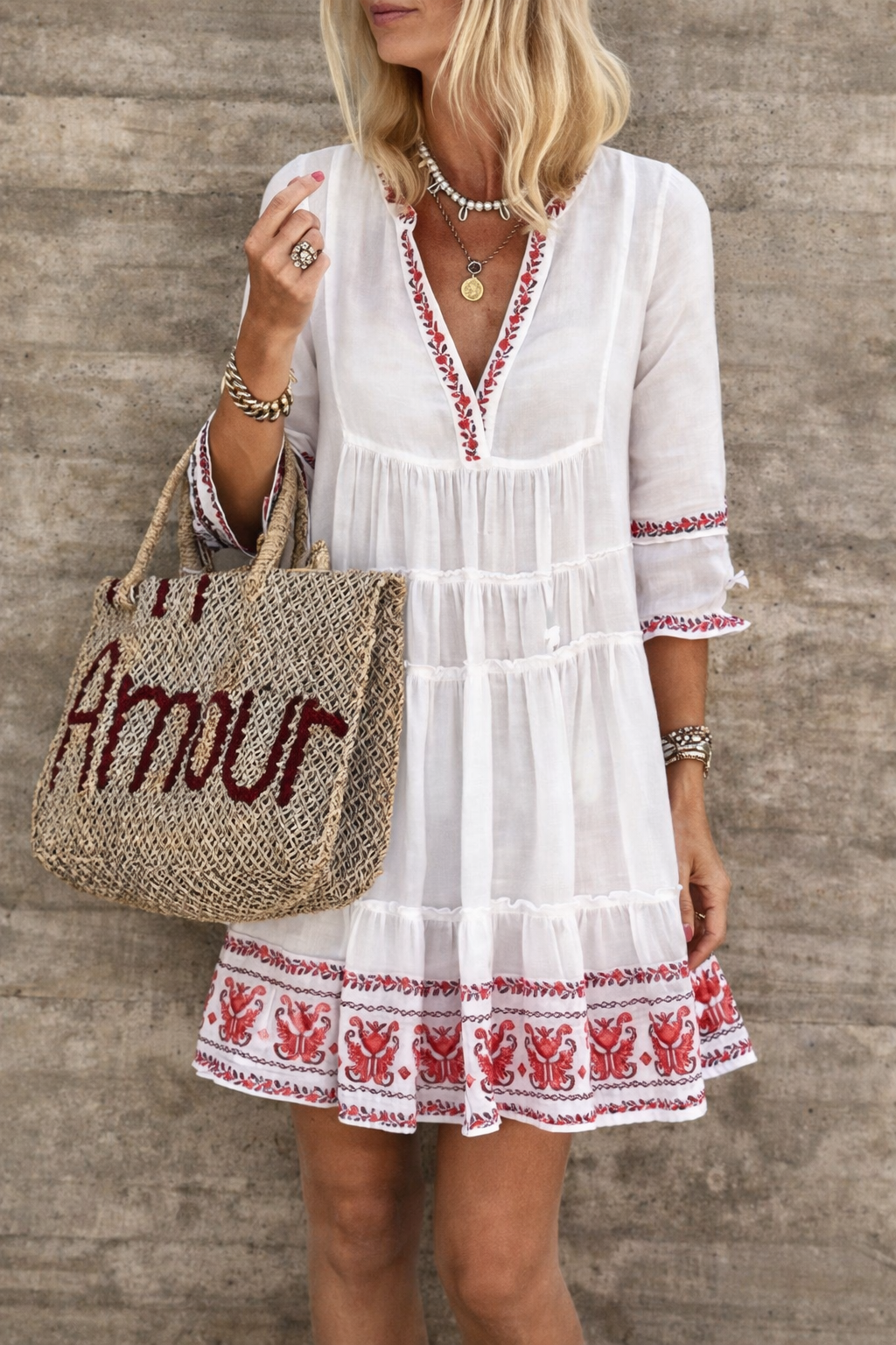 Boho Print V Neck Dress Elizabeth Ainsley Summer