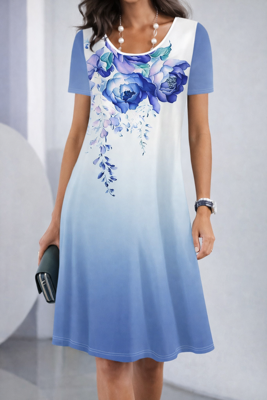 Floral Print Elizabeth Ainsley Mid-Length Summer Dress