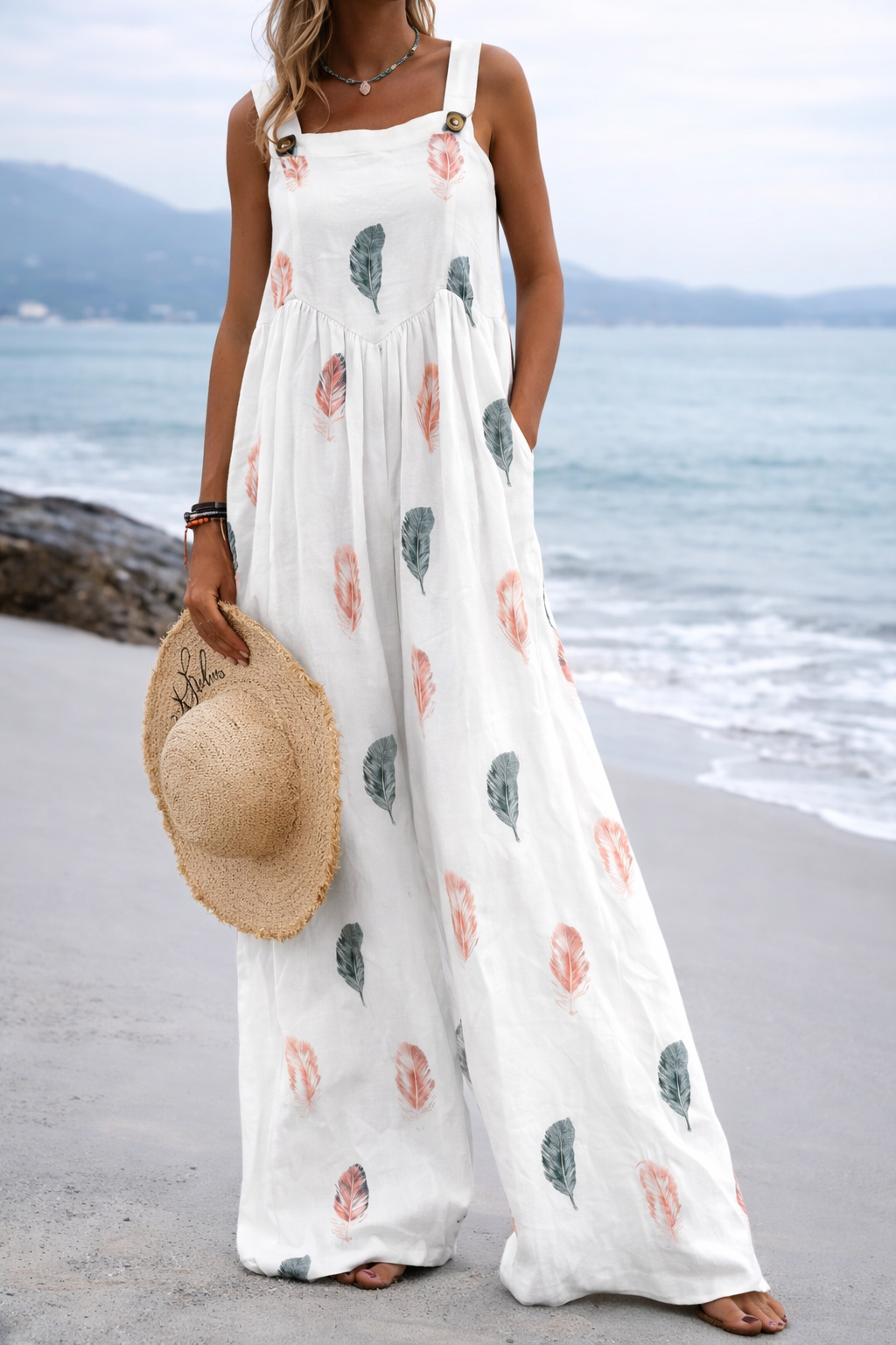 Vibrant Print Elizabeth Ainsley Wide Leg Romper