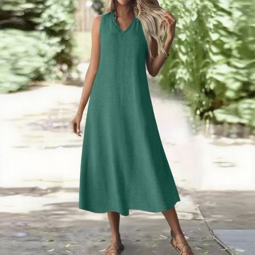 Chic Hemp Sleeveless Dress Elizabeth Ainsley