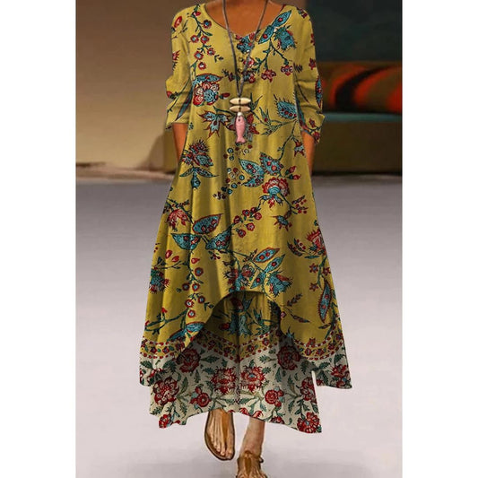 Artistic Floral Swing Dress by Elizabeth Ainsley