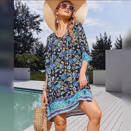 Boho Floral Elizabeth Ainsley Tassel Mini Dress