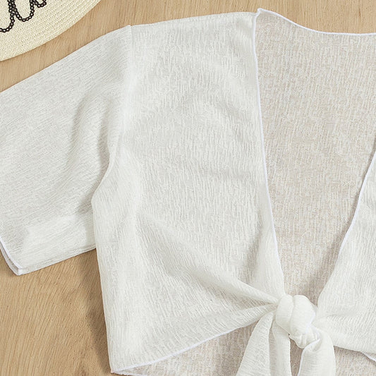 Chic Split White Bikini Set by Elizabeth Ainsley