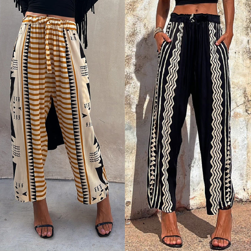 Boho Print Elizabeth Ainsley Harem Pants