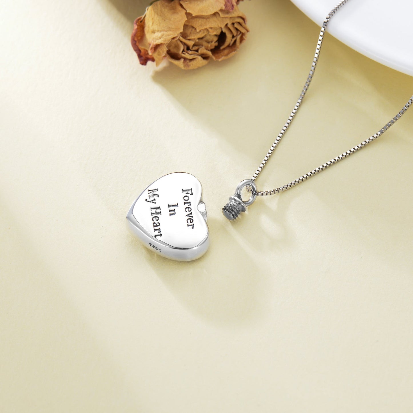 Heart Hummingbird Urn Necklace