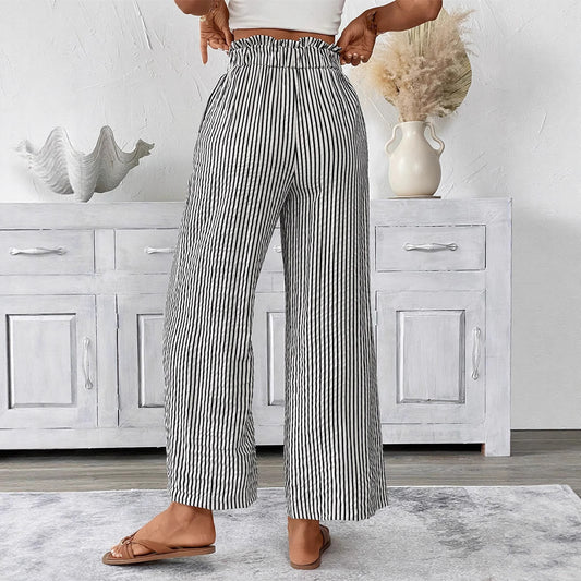 Striped Straight-Leg Pants by Elizabeth Ainsley