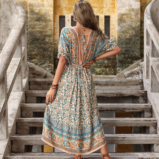 Vintage Floral Print Dress Elizabeth Ainsley Summer