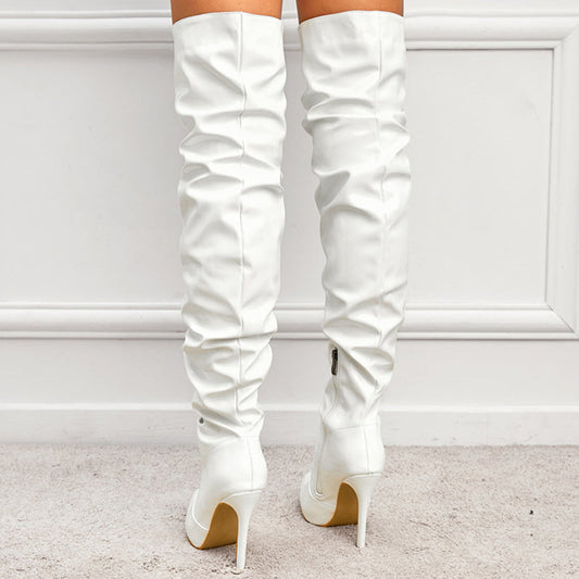 Melody | LuxeStride Orthopedic Patent Over-the-Knee Boots