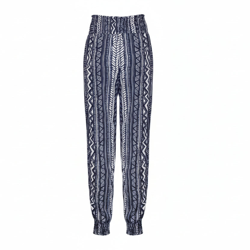 Boho High Waist Print Pants by Elizabeth Ainsley