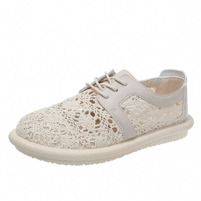 Breathable Crochet Elizabeth Ainsley Casual Flat Shoes