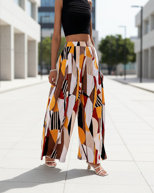 Vibrant Printed Elizabeth Ainsley Bootcut Pants