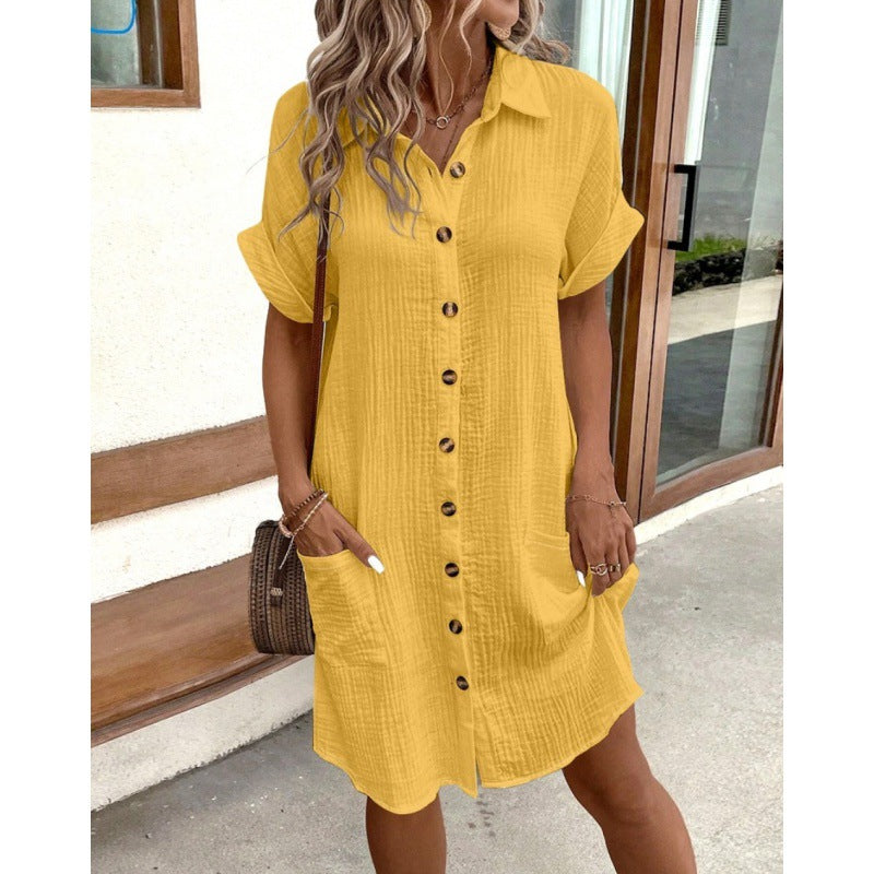 Chic Elizabeth Ainsley Cotton Linen Shirt Dress