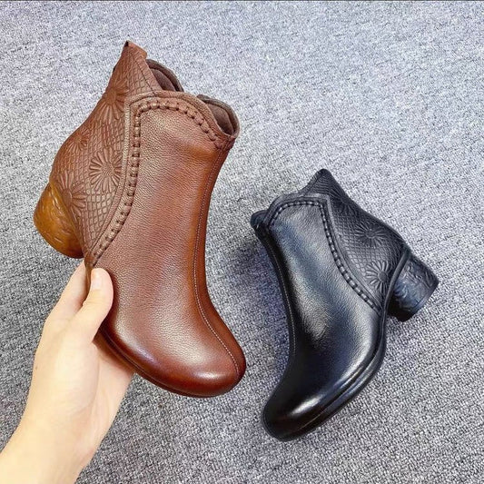 Elizabeth Ainsley Winter Boots - Fleece Lined, Anti-Slip Heel