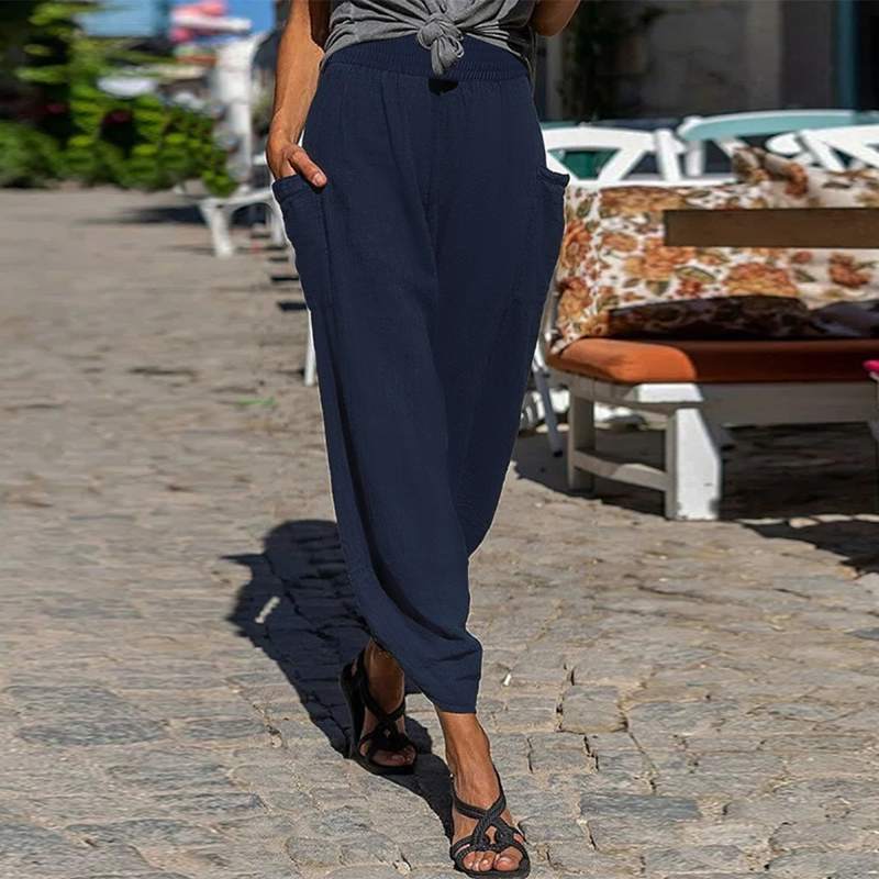 Relaxed Fit Elizabeth Ainsley Cotton Casual Pants