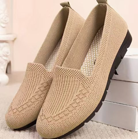 Breathable Elizabeth Ainsley Net Cloth Slip-On Shoes
