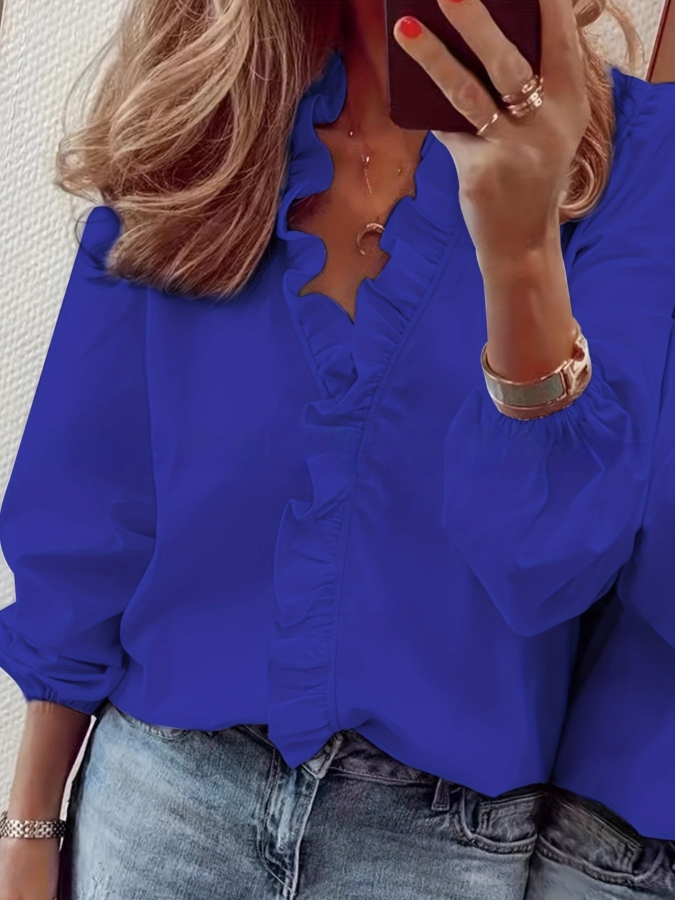 Ruffled Long Sleeve Blouse by Elizabeth Ainsley
