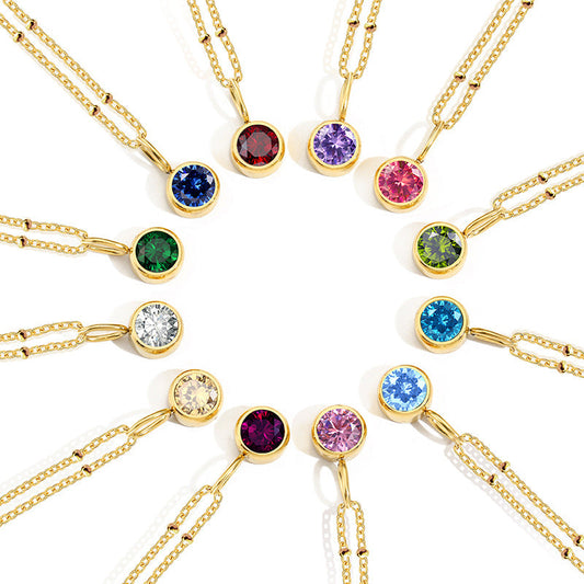 Classic Birthstone Solitaire Necklace