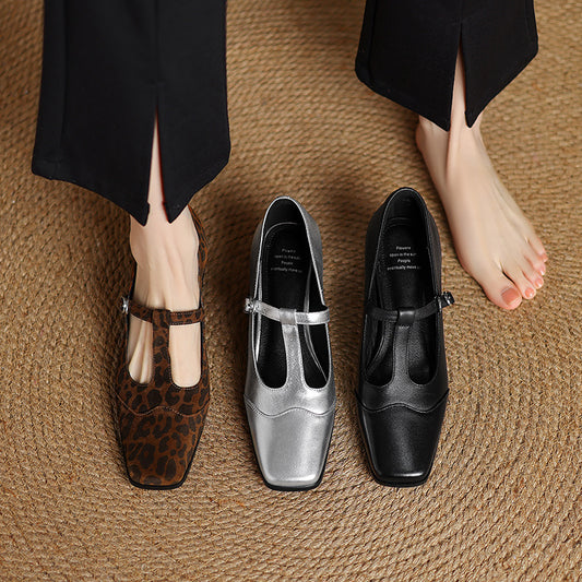 Vintage Leopard Chunky Pumps by Elizabeth Ainsley