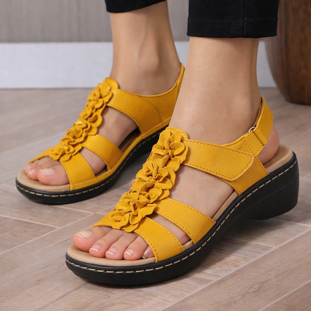 Floral Comfort Elizabeth Ainsley Wedge Sandals