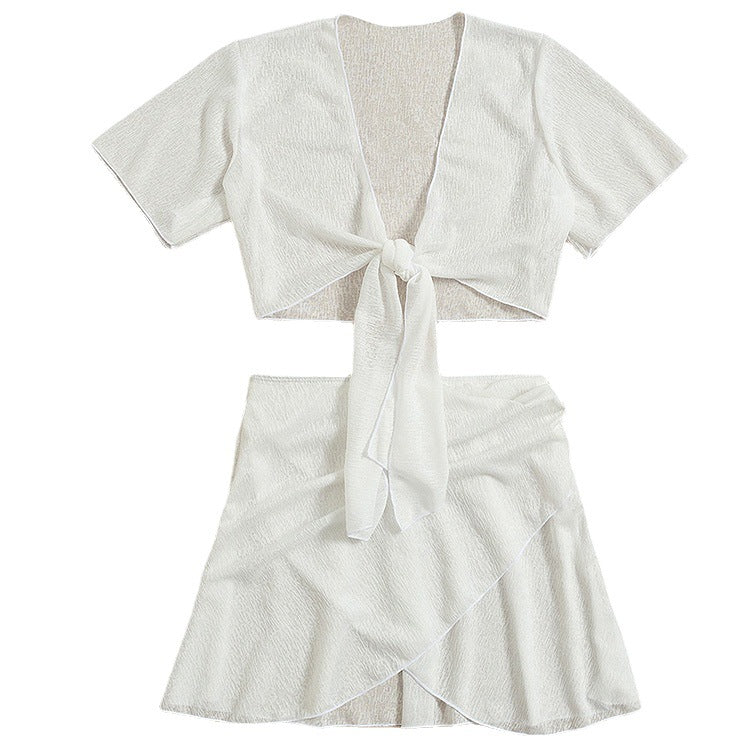 Chic Split White Bikini Set by Elizabeth Ainsley