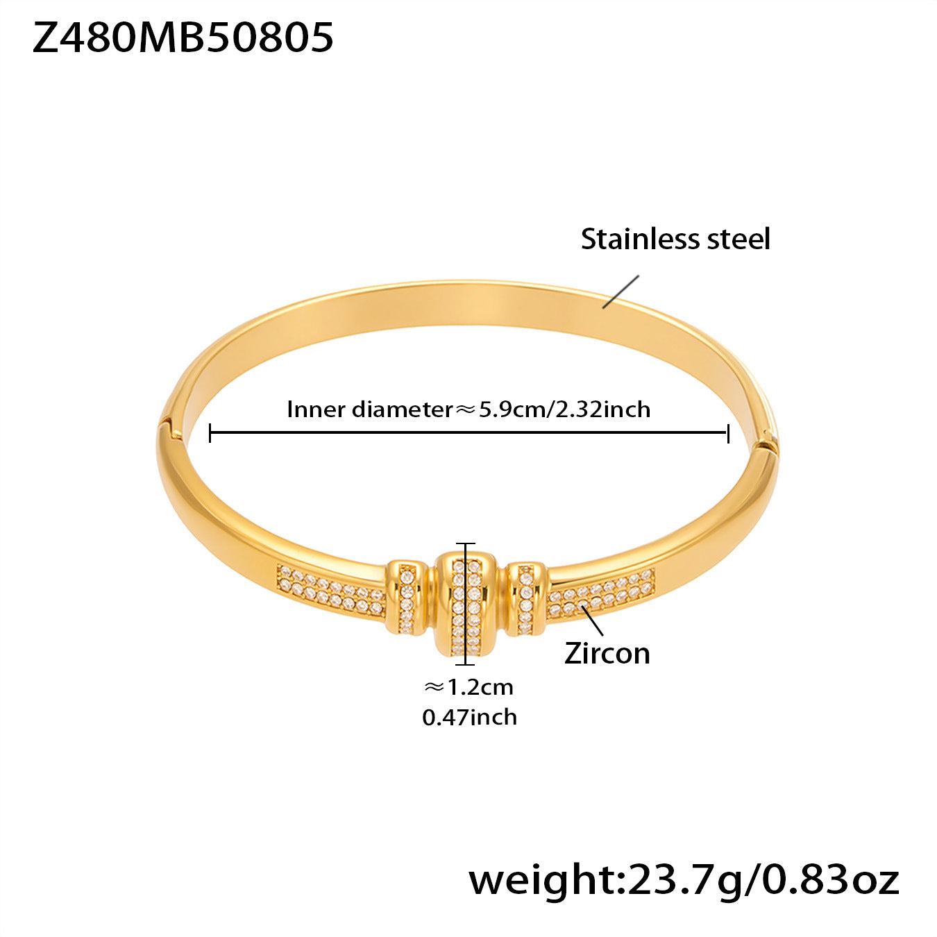 Statement Cuff Bracelet with Sculptural Open-End Design