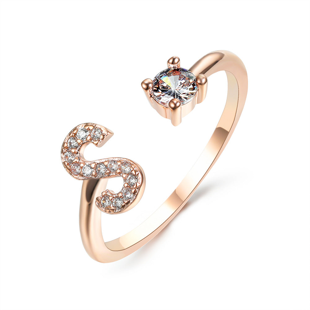 Personalized Diamond Initial Ring