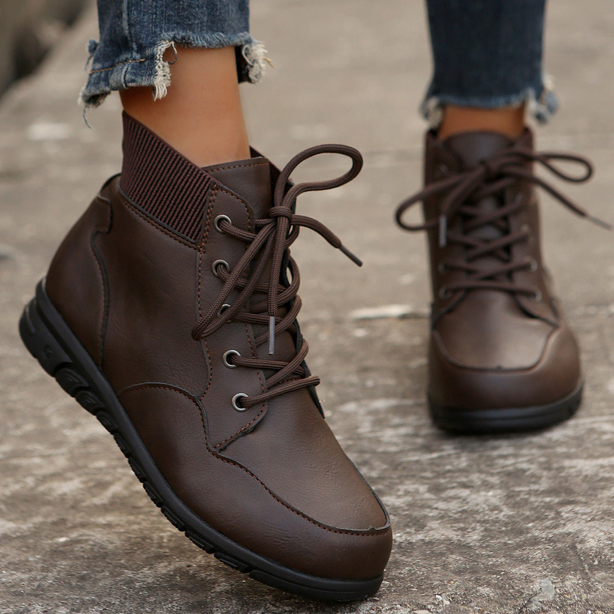 Elizabeth Ainsley Ankle Boots - Non-Slip Flat Comfort