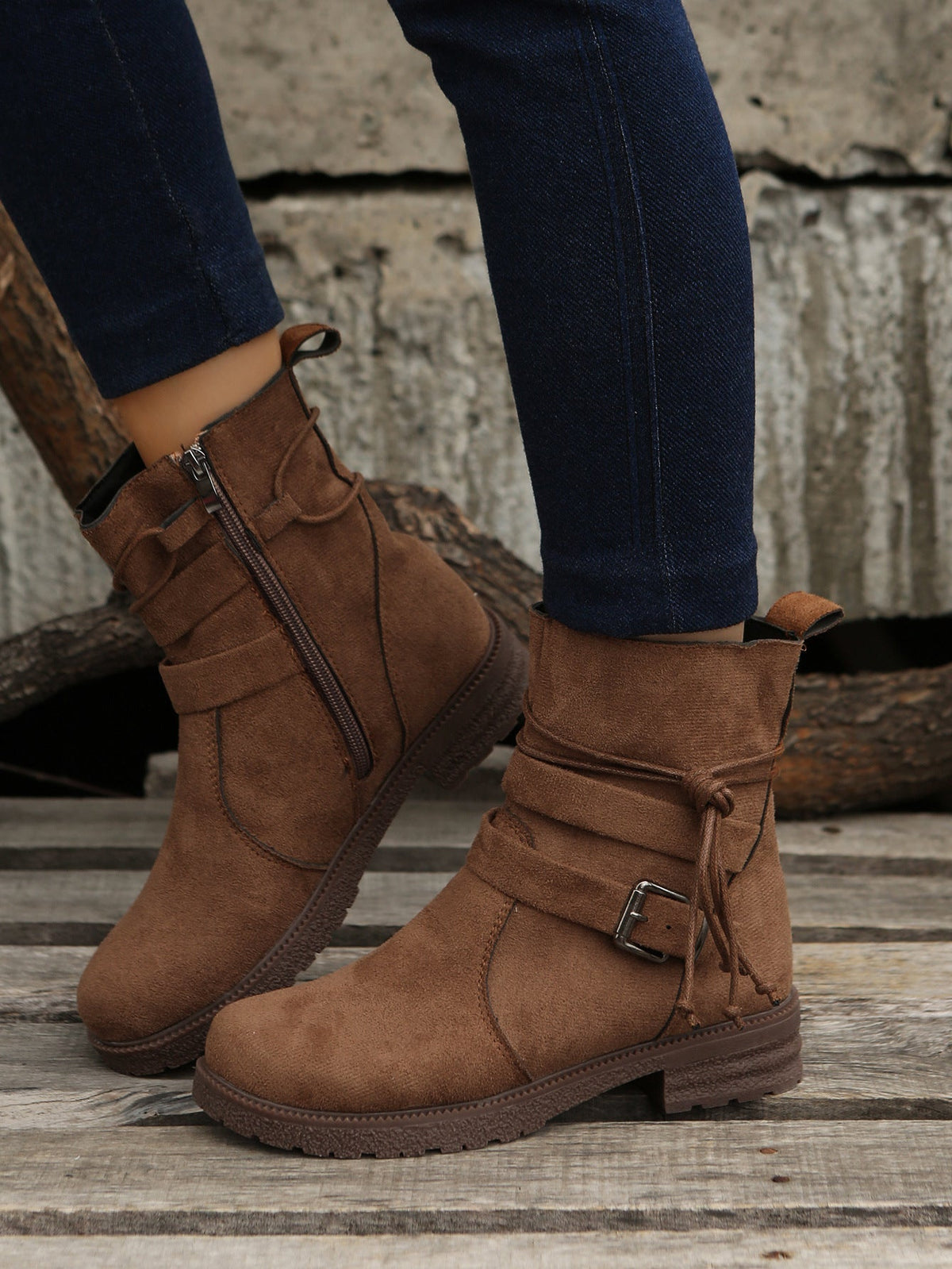Elizabeth Ainsley Short Boots - Side Zipper, Low Heel