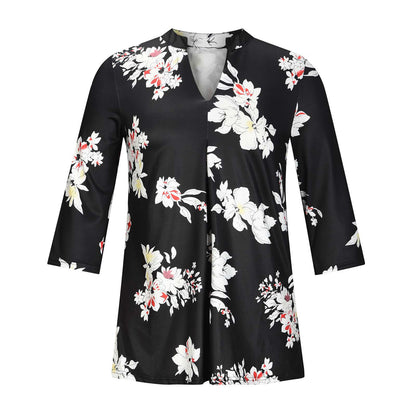 Floral V-Neck Top by Elizabeth Ainsley