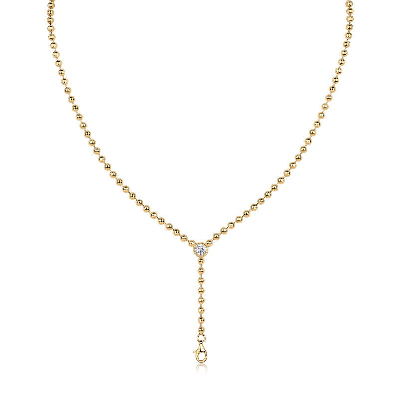 Timeless Beaded Necklace with Brilliant Gemstone Accent