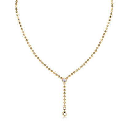 Timeless Beaded Necklace with Brilliant Gemstone Accent