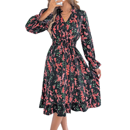 Floral Bell Sleeve Elizabeth Ainsley Midi Dress