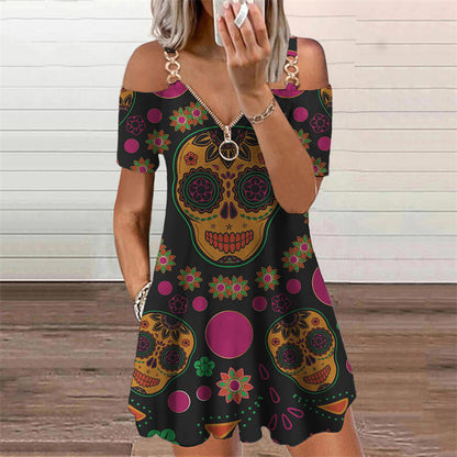 Chic Print Short Sleeve Dress by Elizabeth Ainsley