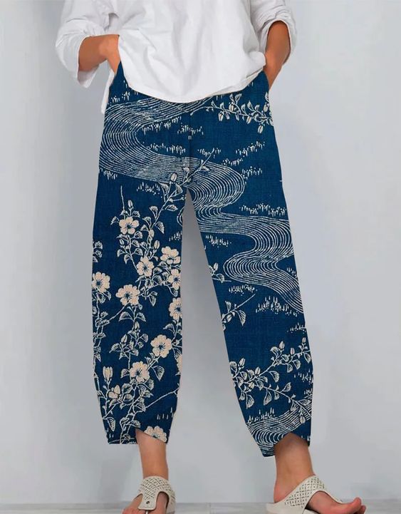 Artful Linen Elizabeth Ainsley 3D Pattern Pants