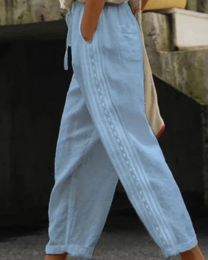 Elegant Cotton Linen Cropped Pants Elizabeth Ainsley