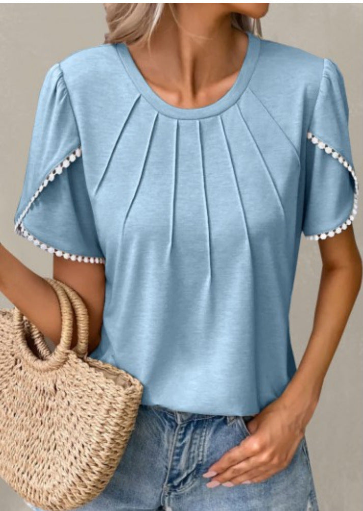 Chic Tulip Sleeve Elizabeth Ainsley Summer T-Shirt