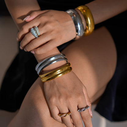 Wide Open Cuff Bracelet with Smooth Contoured Form