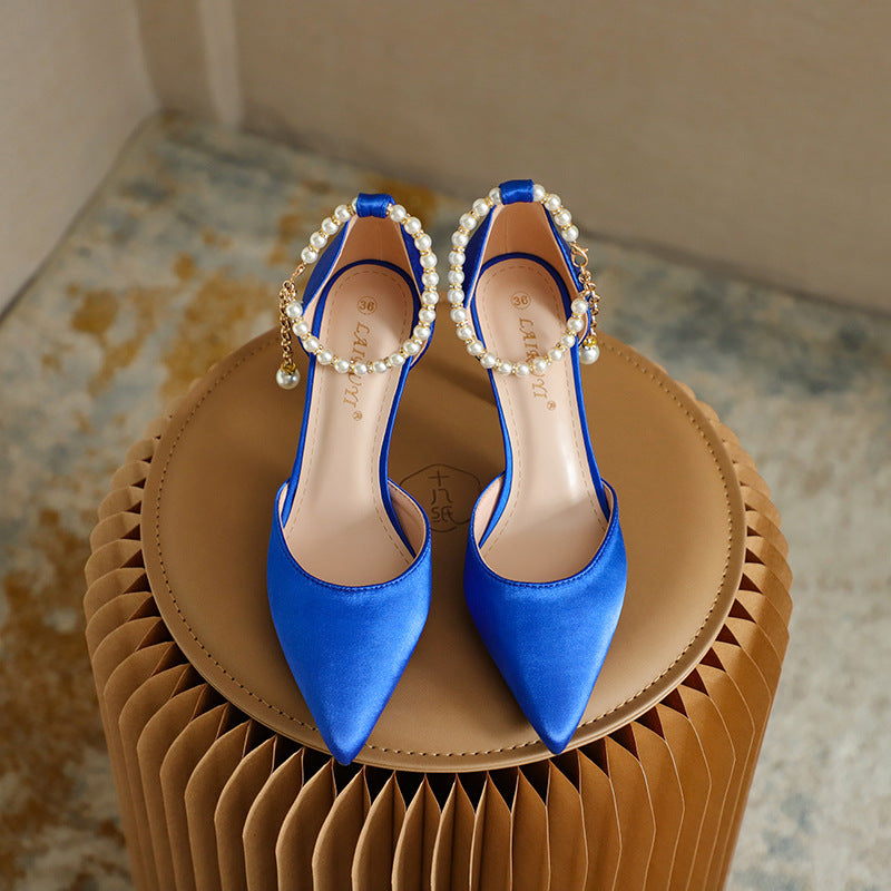 Elegant Elizabeth Ainsley Satin Tassel Stiletto Heels