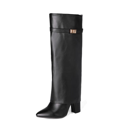 Elizabeth Ainsley Mid-Calf Boots - Pointed Toe & Buckles