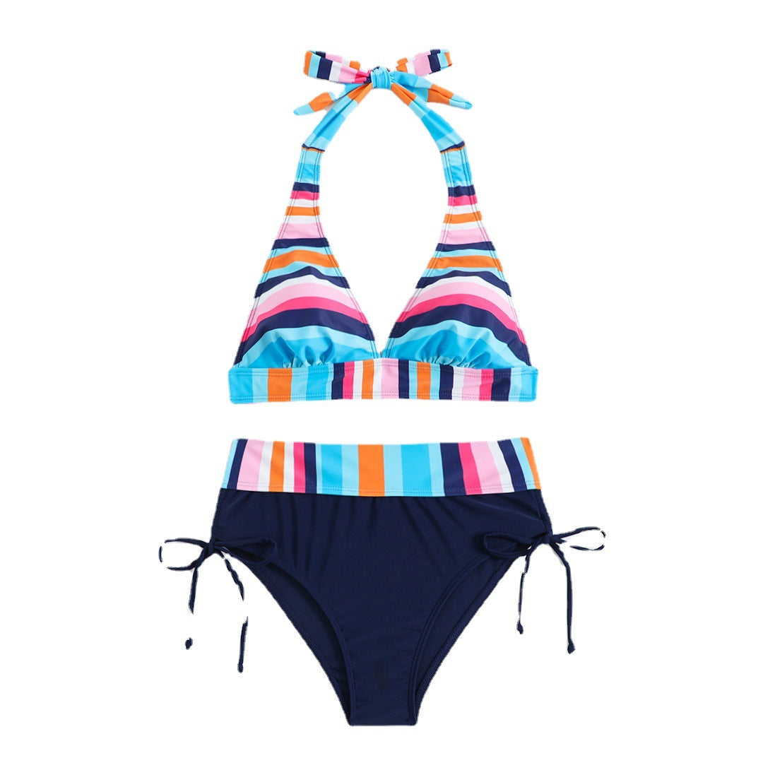Striped High Waist Bikini by Elizabeth Ainsley