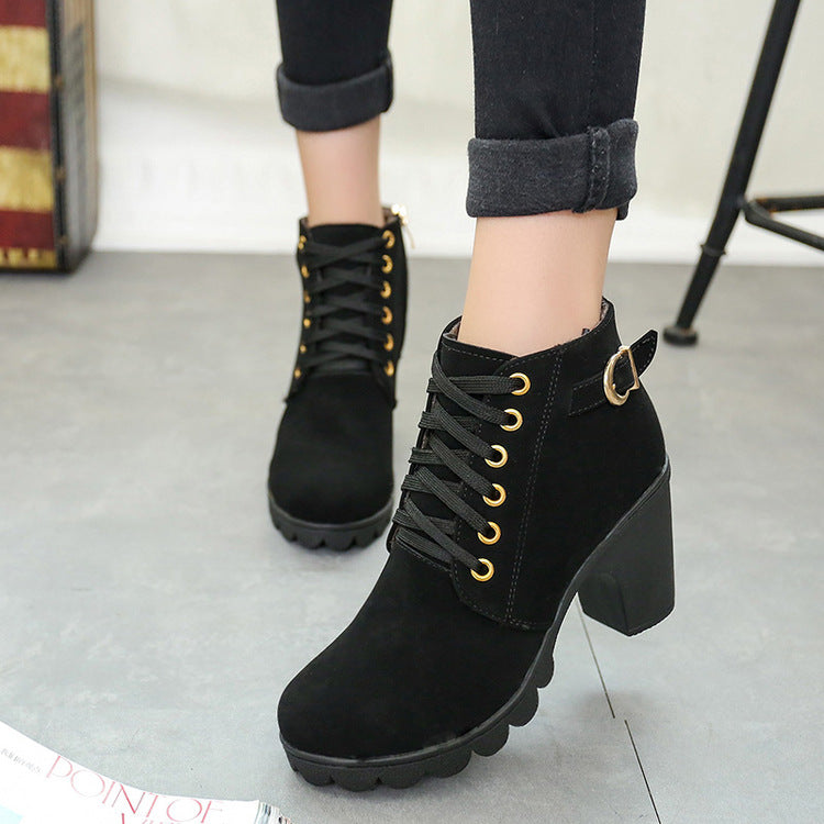 Maya | StrideElegance Orthopedic Block-Heel Ankle Boots