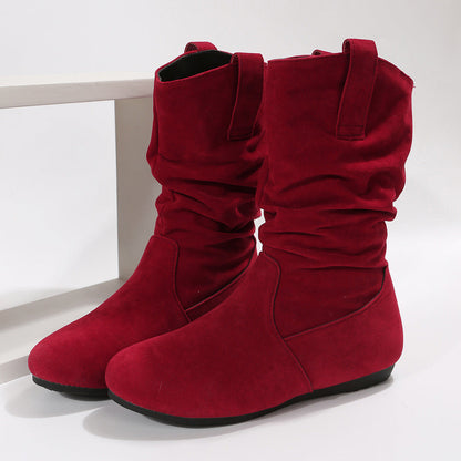 Elizabeth Ainsley Suede Mid-Calf Boots - Winter Warmth