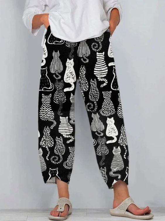 Artful Linen Elizabeth Ainsley 3D Pattern Pants