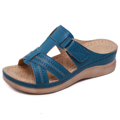 Vintage Wedge Elizabeth Ainsley Slip-On Ladies Sandals