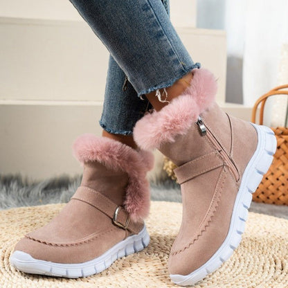 Anabelle | Orthopedic Plush Ankle Boots With Buckle Design
