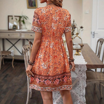 Boho Floral Elizabeth Ainsley Summer A-Line Dress
