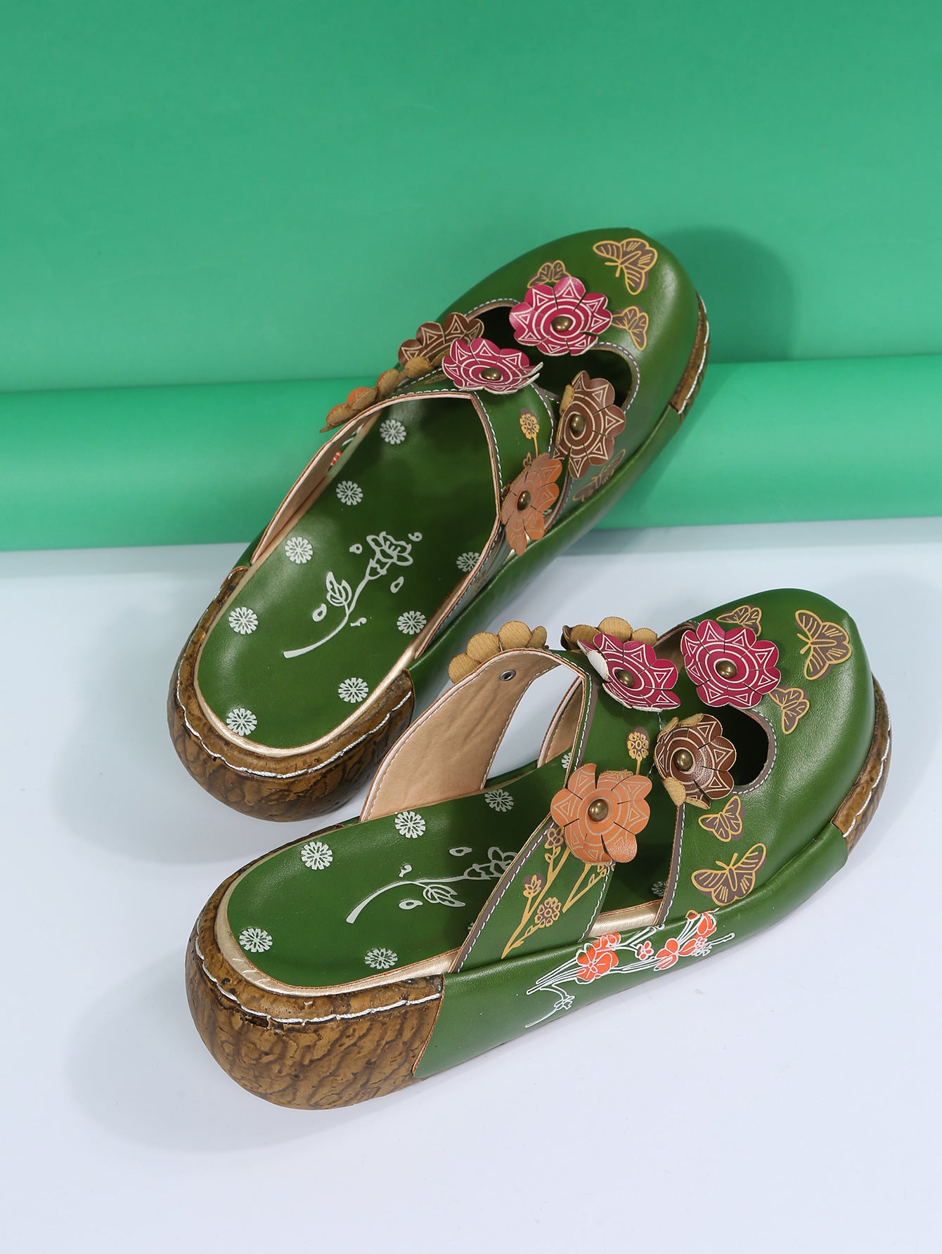 Boho Floral Elizabeth Ainsley Round Toe Sandals