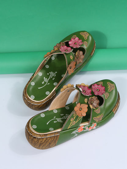 Boho Floral Elizabeth Ainsley Round Toe Sandals