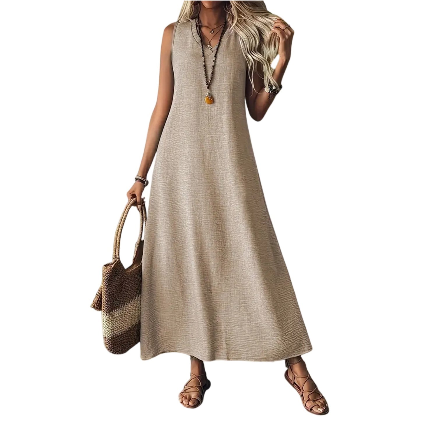 Chic Hemp Sleeveless Dress Elizabeth Ainsley